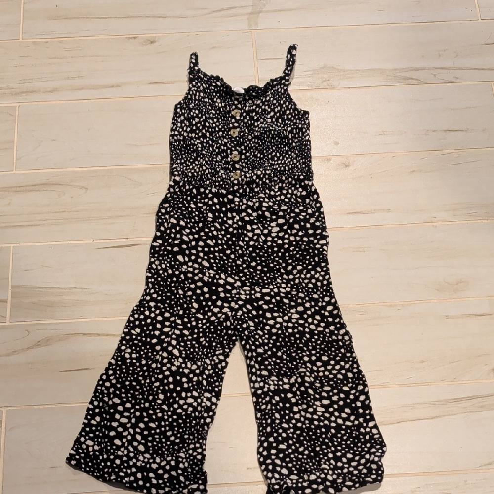 Justice Black and White Polka Dot Jumpsuit
